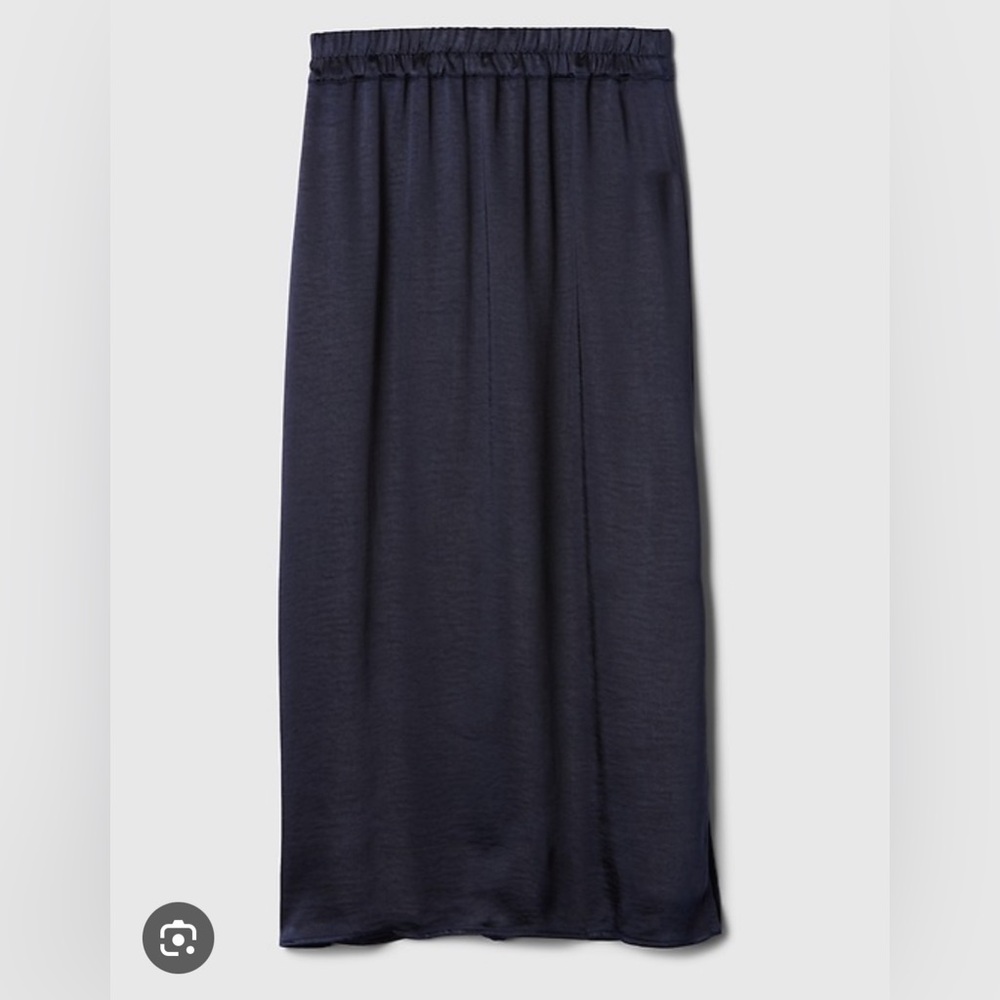 NWT GAP Women's Black Satin Midi Skirt